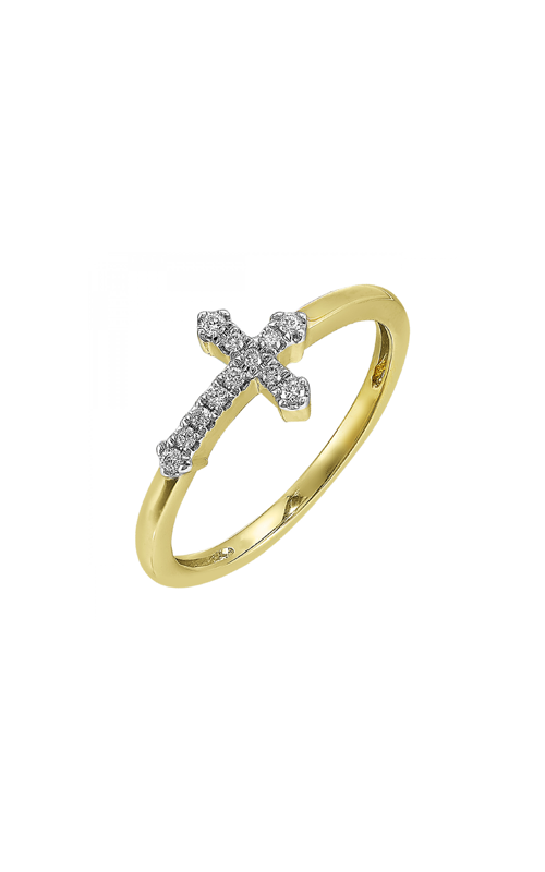 Albert's 14k Yellow Gold .10ctw Diamond Cross Ring RG13461-4YC