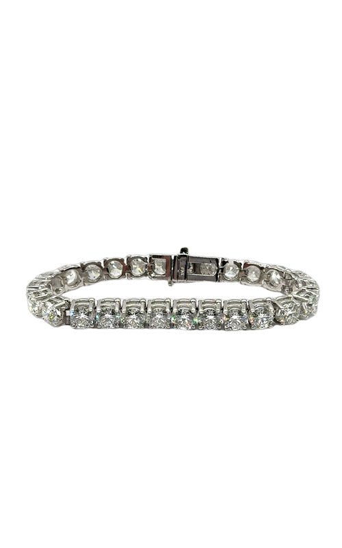 Albert's 14k White Gold 26.38ctw Round Diamond Tennis Bracelet 7.5" B4RT26-A91672