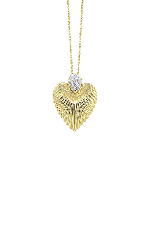 Albert's 14k Yellow Gold .14ctw Diamond Heart Pendant PD41004-4YD