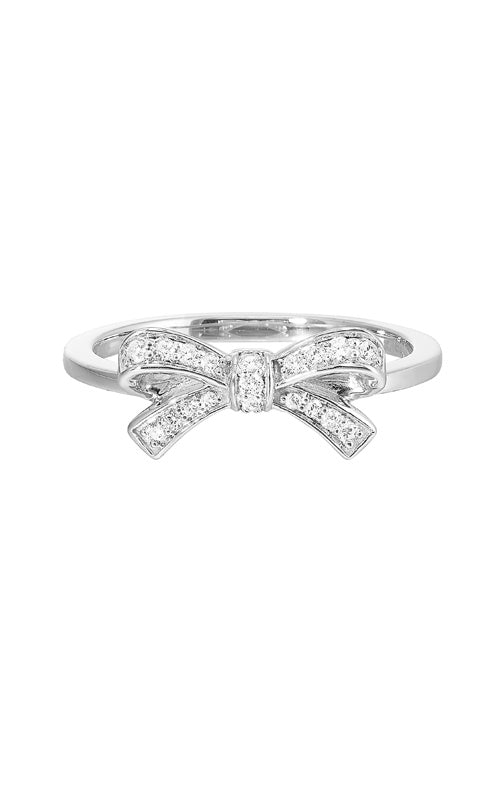 Albert's 10k White Gold .14ctw Diamond Bow Ring RG14113-1WD