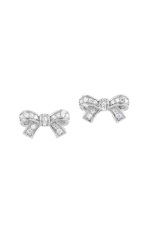 Albert's 10k White Gold .14ctw Diamond Bow Earrings ER11070-1WSC