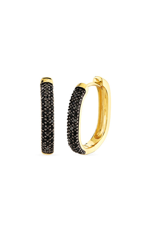 Albert's 10k Yellow Gold .20ctw Black Diamond Hoop Earrings 2234210200Y