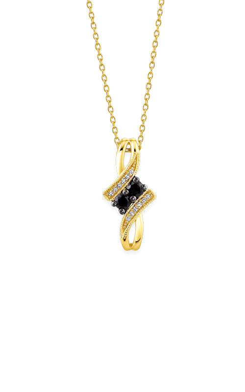 Albert's 10k Yellow Gold 18" .25ctw Black and White Diamond Necklace 2482630250Y
