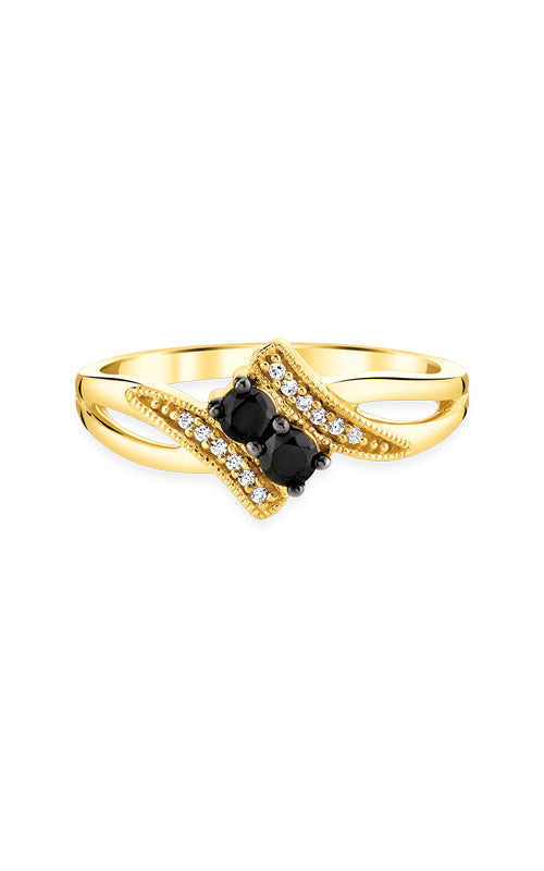 Albert's 10k Yellow Gold .25ctw Black and White Diamond Ring 2548840250Y-MG