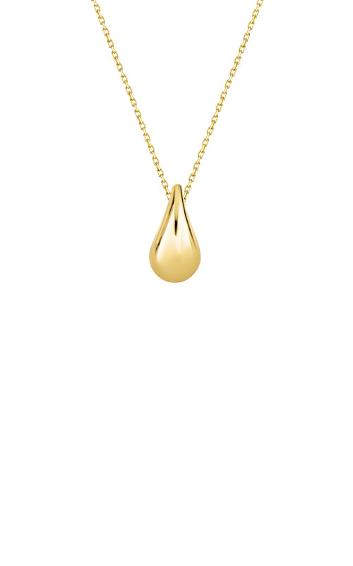 Albert's 10k Yellow Gold 16-18" Adjustable B-Drop Pendant W/Cable Chain 1887N