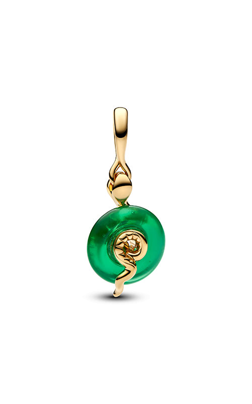 Pandora Snake Green Murano Glass Dangle Charm