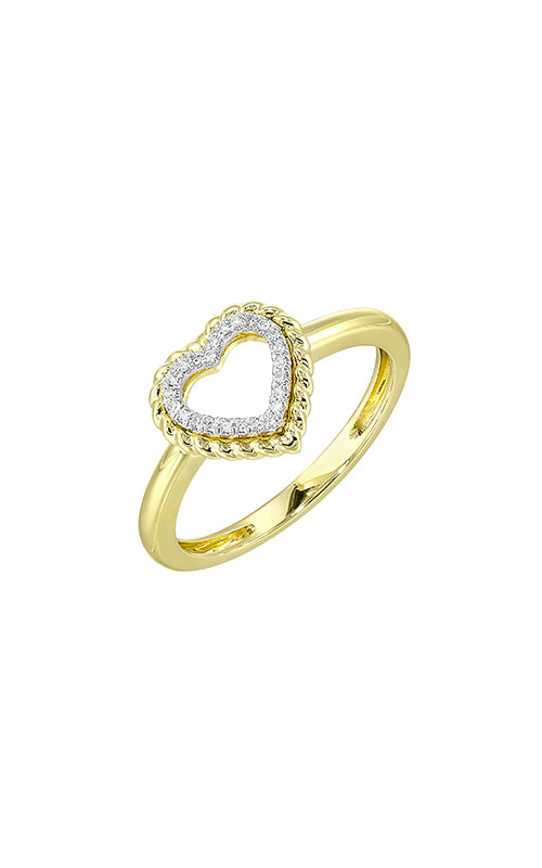 Albert's 14k Yellow Gold .05ctw Diamond Heart Ring RG15165-4YB