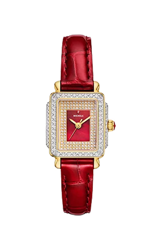 Michele Special Edition Deco Madison Mini Two-Tone 18K Gold-Plated Diamond Pavé Dial Watch MWW06D000170