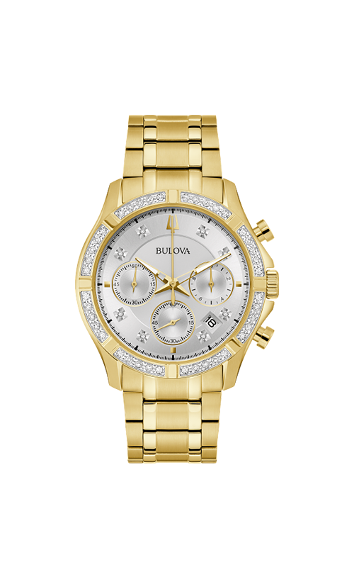 Bulova Men's Classic Diamond 42mm Gold Tone Watch 98E113