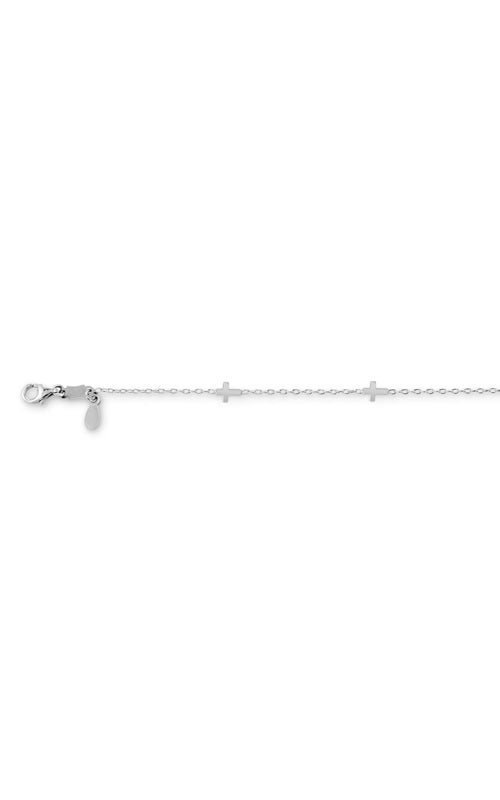 Albert's Kids 10k White Gold 6" Cross Station Bracelet 4044D