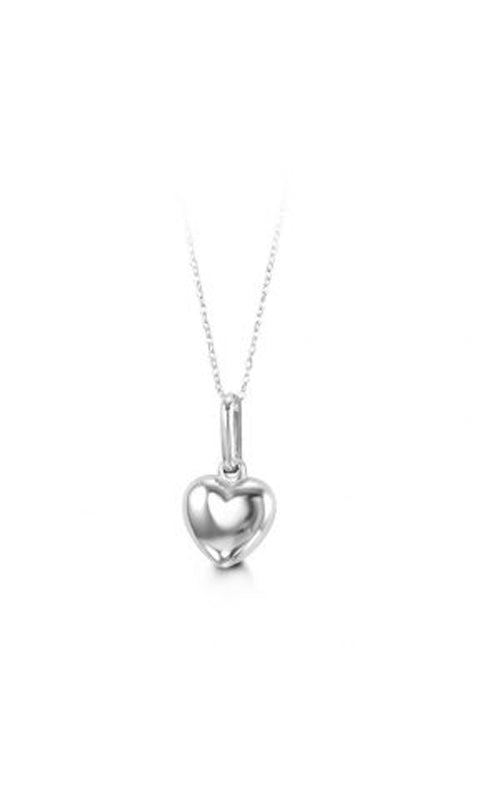Albert's Kids 10k White Gold 14" Heart Necklace 4058B