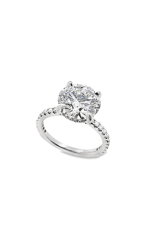 Ashley Lauren 14k White Gold 3.51ct I1 Round and .48ctw Round Diamond Hidden Halo Engagement Ring ER12784-R352A/2AX2250