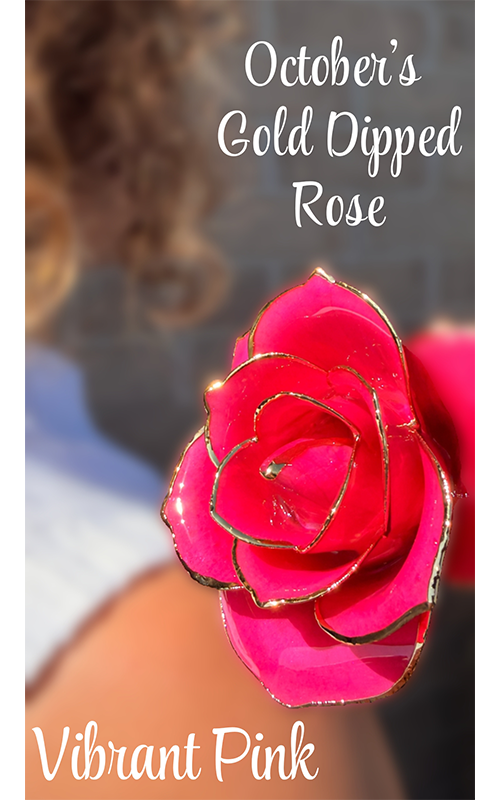 Albert's Lacquer Dipped Gold Trimmed Rose Red Rose With Box and Stand