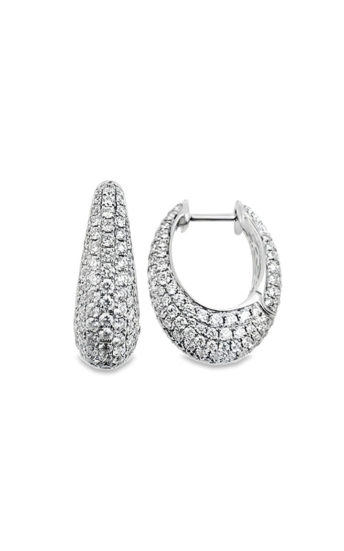 Ashley Lauren 14k White Gold 3.29ctw Round Diamond Pave Oval Hoop Earrings E2384-14W