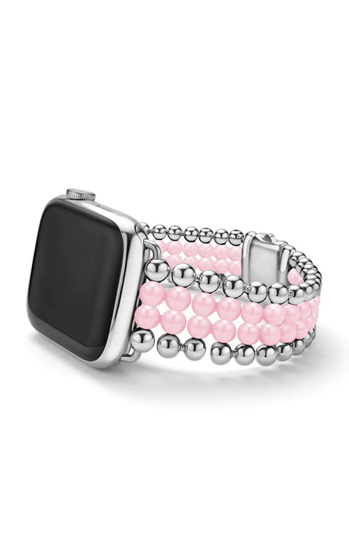 LAGOS Stainless Steel Pink Caviar Ceramic 32mm Watch Band - Size 7 - 12-92036-CP7