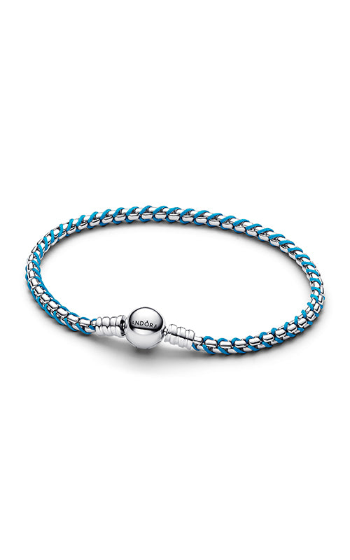 Pandora Blue Cord Snake Chain Bracelet 593816C01-17