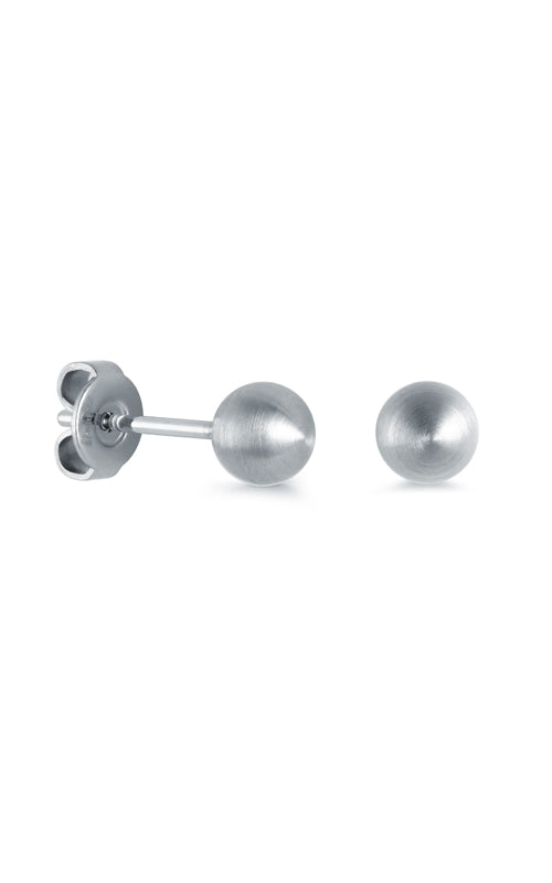 Italgem Unisex Stainless Steel 5mm Brushed Ball Stud Earrings SEA321-S