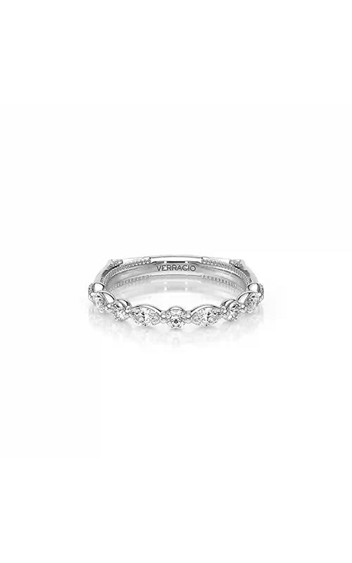 Verragio 14K White Gold .62CTW Vanguard Milgrain Euro Shank Diamond Wedding Band VNG-2202W-2.5/002