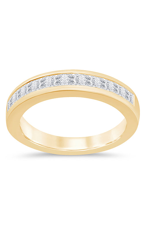 Albert's 14K Yellow Gold Channel Princess Cut Diamond Wedding Band 75116D-4Y-1/4-LS