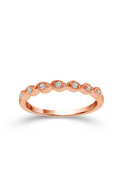 Albert's 14K Rose Gold .06CTW Round Diamond Vintage Wedding Band RA-2811A97