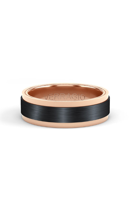 Verragio Men's 14k Rose Gold and Black Band VWFX-7501