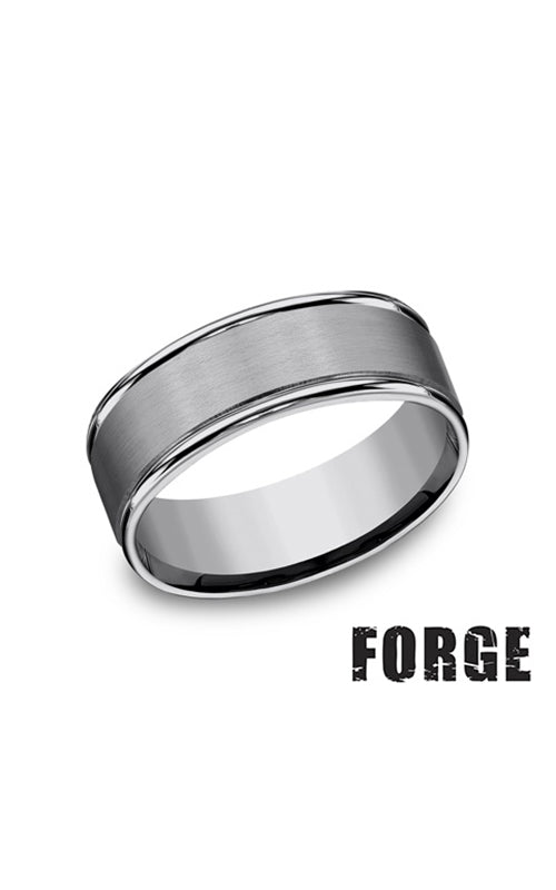 Benchmark Men's Tungsten 8MM Satin Center Wedding Band RECF7802STG10