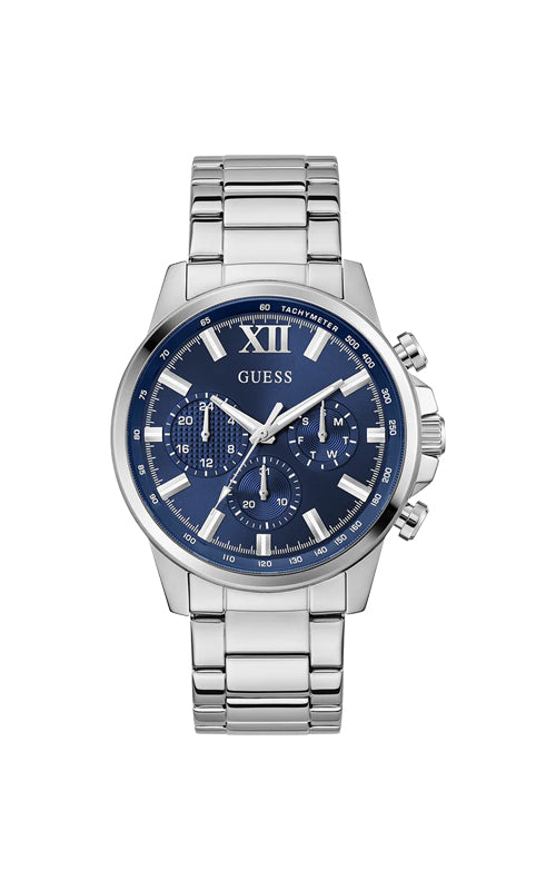 Guess Men's Walker 44mm Blue Dial Multifunction Watch GW0900G4