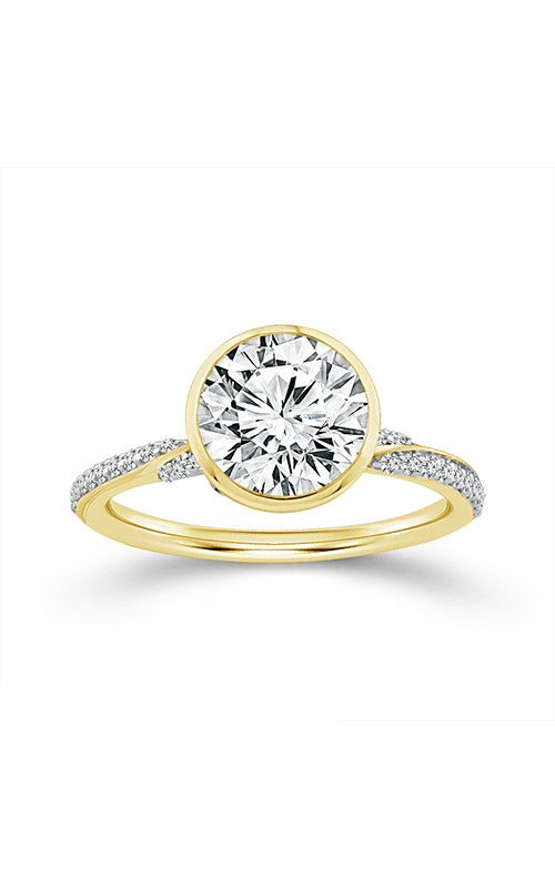 Alberts 14k Yellow Gold 2.00rd FSI1 Labgrown 1/5tw Round Shaped Diamond Engagement Ring EVRE-23560XA34Y4