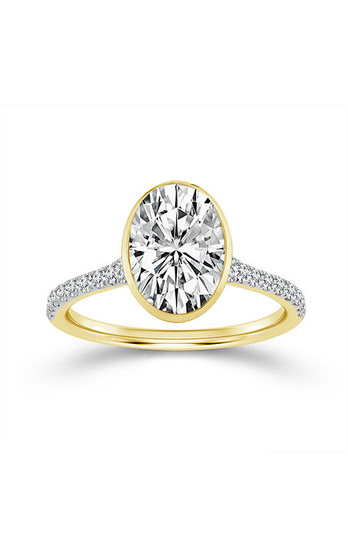 Alberts 14k Yellow Gold 2.08ov EVS1 Labgrown 1/4tw Round Shaped Diamond Engagement Ring EVRE-23564XA34Y4