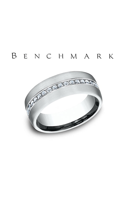 Benchmark 14K White Gold 7.5MM .40CTW Round Diamond Comfort Fit Wedding Band Size 10 CF71757314KW10