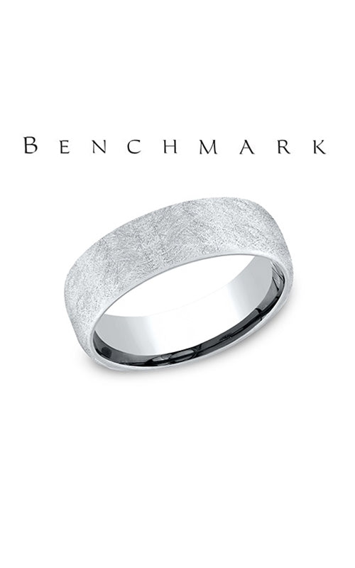 Benchmark Men's 14K White Gold 6.5MM Swirl Comfort Fit Wedding Band Size 10 EUCF56507014KW