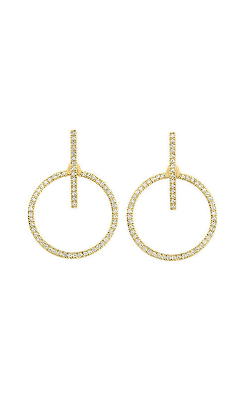 Alberts 14k Yellow Gold 1/4tw Stick and Circle Dangle Earrings ER10380-4YSC CO