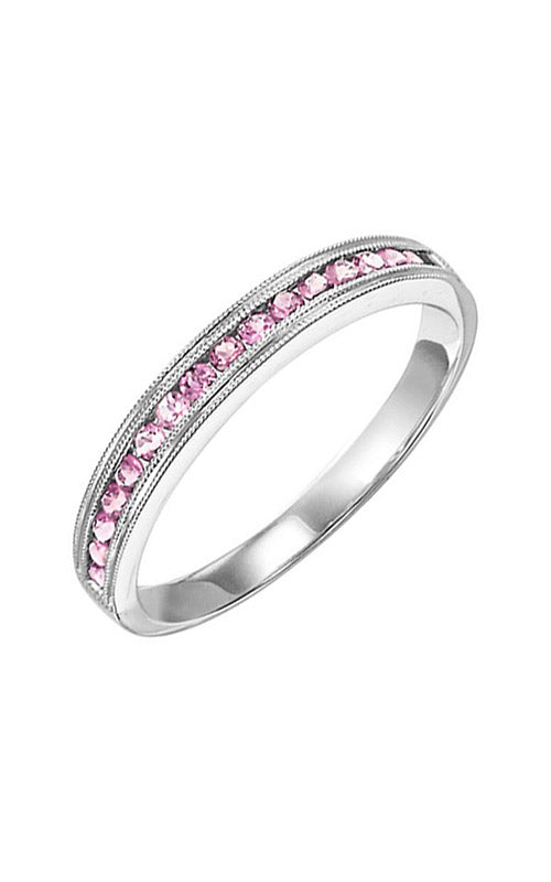 Alberts 10k White Gold 1/3ctw Pink Tourmaline Band FR1217-1W CO