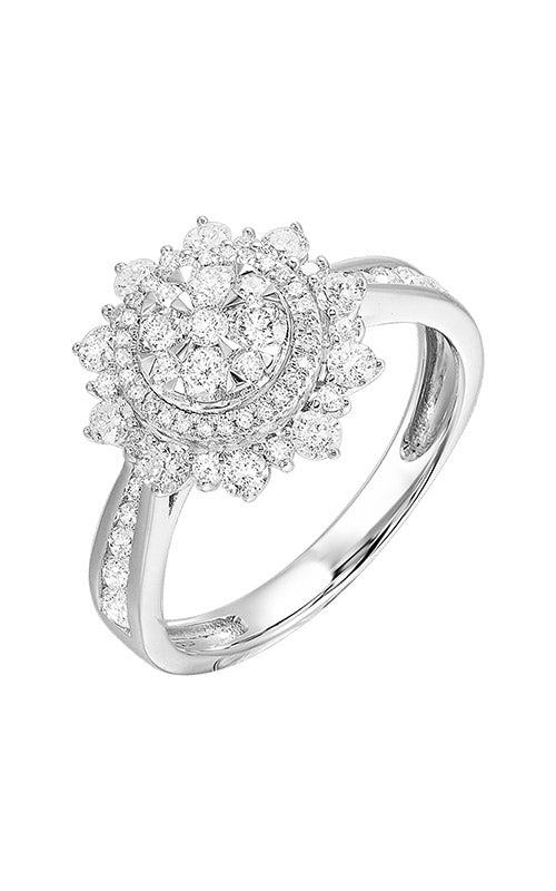 Alberts 14k 1.00ctw Diamond Cluster Ring RG11799-4WC CO