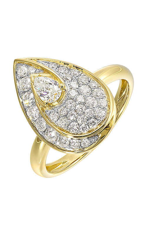 Albert's 14k Yellow Gold 3/4ctw Pear/Round Shaped Diamond Cocktail Ring RG14089-4YC CO