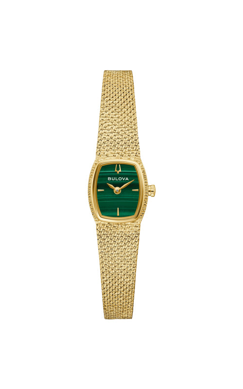 Bulova Ladies' Goddess of Time Malachite 17mm Watch 97L184