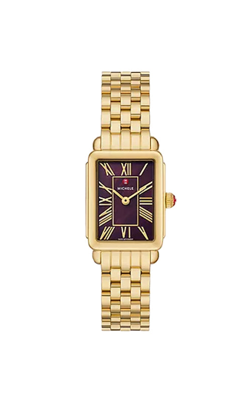 Michele Deco Park 18K Yellow Gold Plated 29mm Cherry Watch MWW06E000147