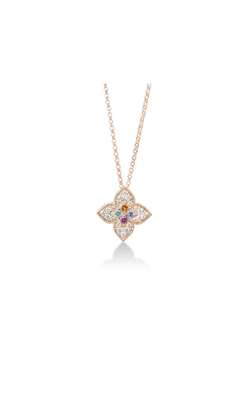 Roberto Pendant 18K Rose Gold Blue Topaz, Citrine, Diamond, Ruby, Tantalum Necklace