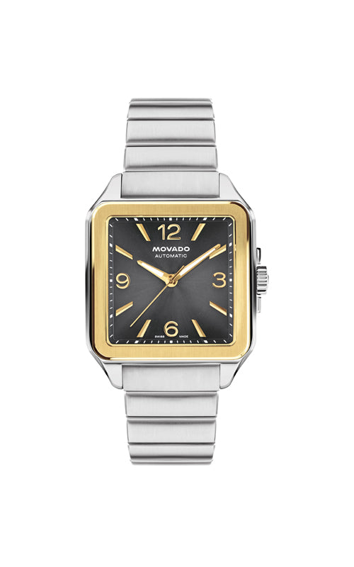 Movado Men's Heritage 1917 Two Tone 45mm Automatic Gray Dial Watch 3650257