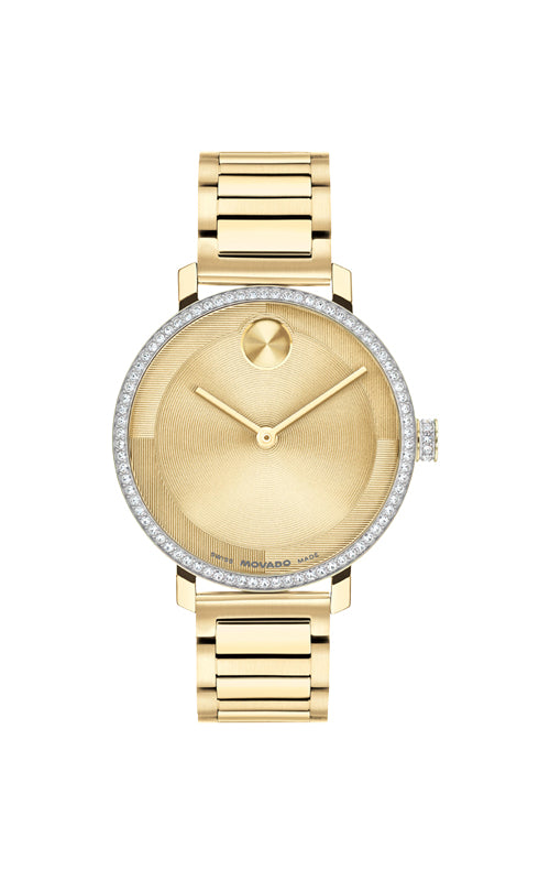 Movado Ladies' BOLD Evolution 34mm Gold Tone Watch 3601225