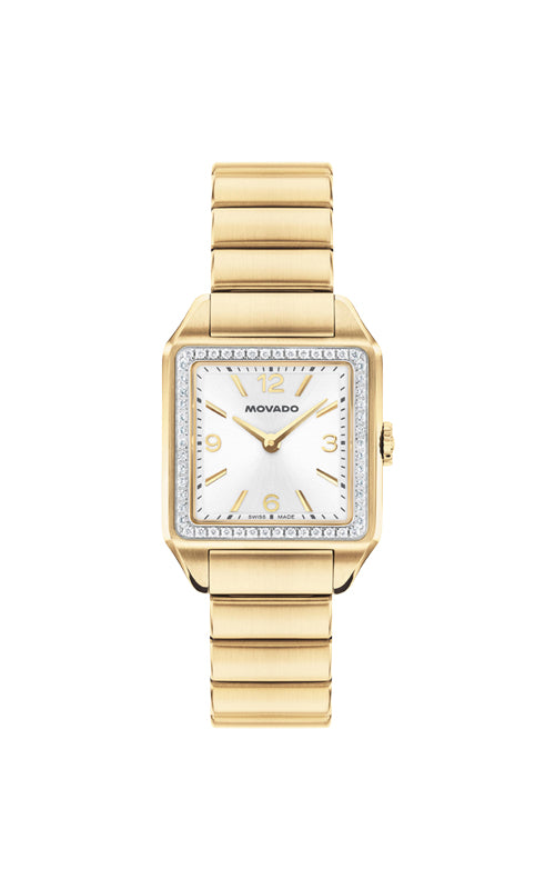 Movado Ladies' Heritage 1917 Gold Tone 34mm Lab Grown Diamond Bezel Watch 3650250