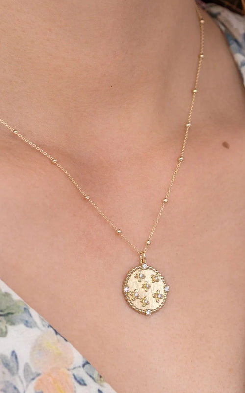 Shy Creation Circle Diamond Necklace