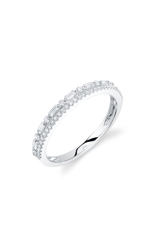 Shy Creation 14k White Gold .30ctw Baguette and Round Diamond Band SC55029280