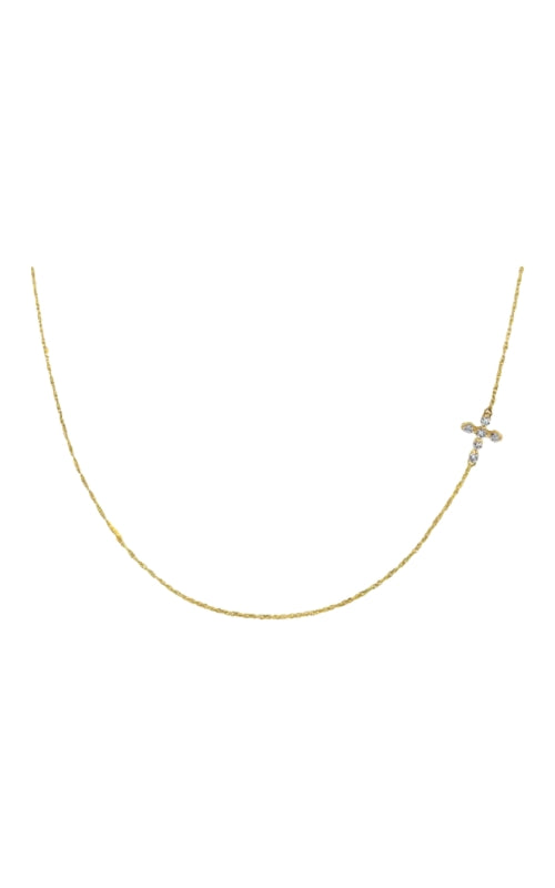 Albert's 10k Yellow Gold .20ctw Diamond Cross Necklace JNX0828-03TY04