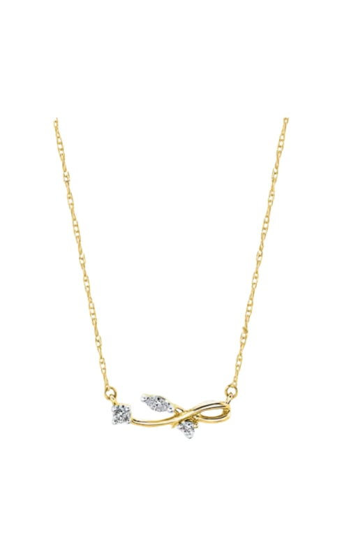 Albert's 10k Yellow Gold 18" .10ctw Diamond Necklace PDD358-1Y