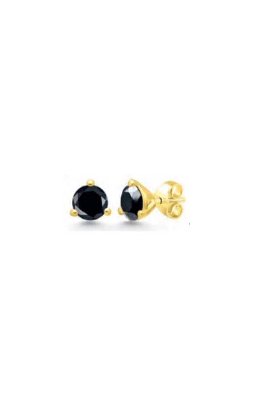 Albert's 14k Yellow Gold 1ctw Enhanced Black Diamond Martini Stud Earrings E3MT/BLK/1004Y-01