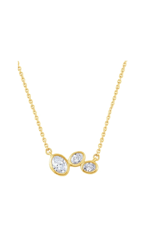 Albert's 14k Yellow Gold .43ctw 3 Oval Diamond Necklace PN1436-OV