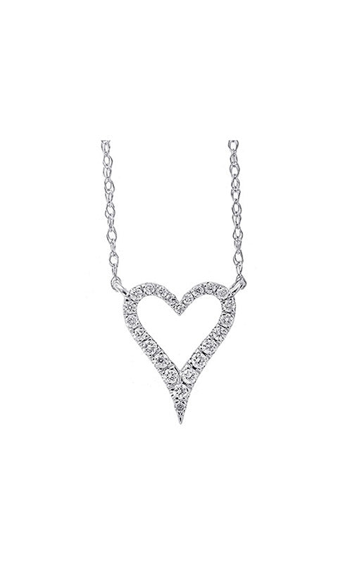 Albert's 10k White Gold .10ctw Diamond Heart Pendant PD35309-1WD CO