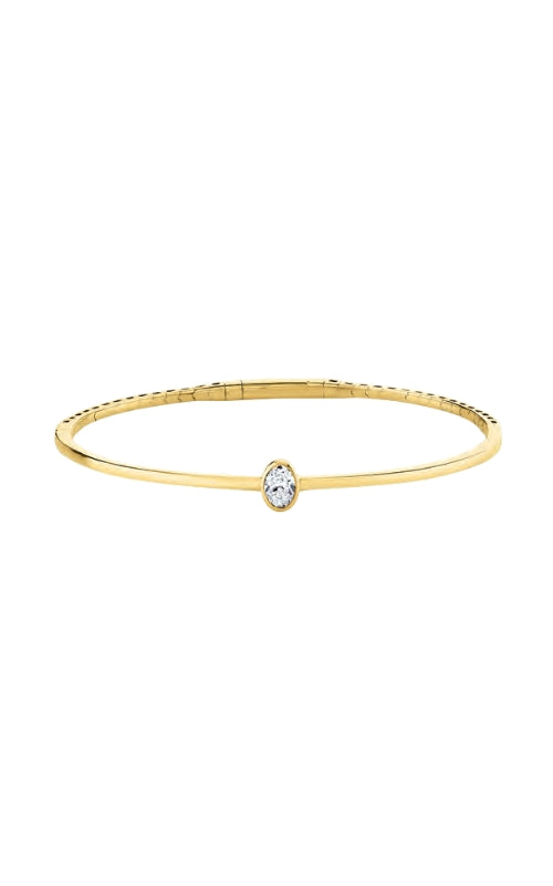 Albert's 14k Yellow Gold .50ctw Diamond Flex Bangle Bracelet BG518C