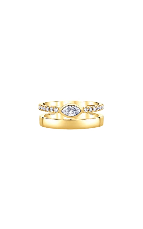Albert's 14k Yellow Gold 1/2ctw Marquise and Round Open Ring LJ21513FGYG